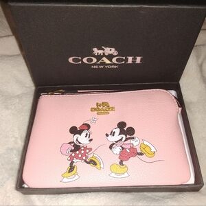 Pink Mickey And Minnie Fashion Pouch/Wristlet. No Tags